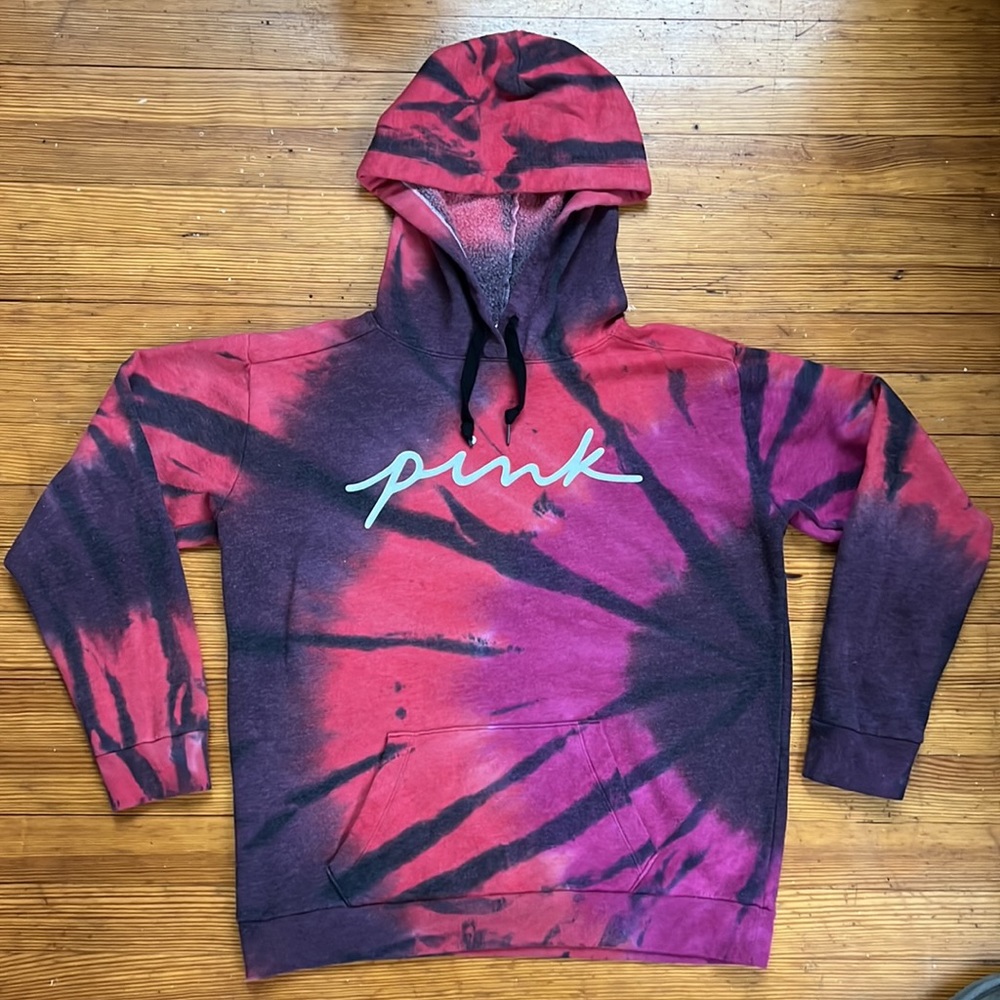 PINK Victorias’s Secret Everyday Loung Campus Pullover Small Supernova Tie Dye